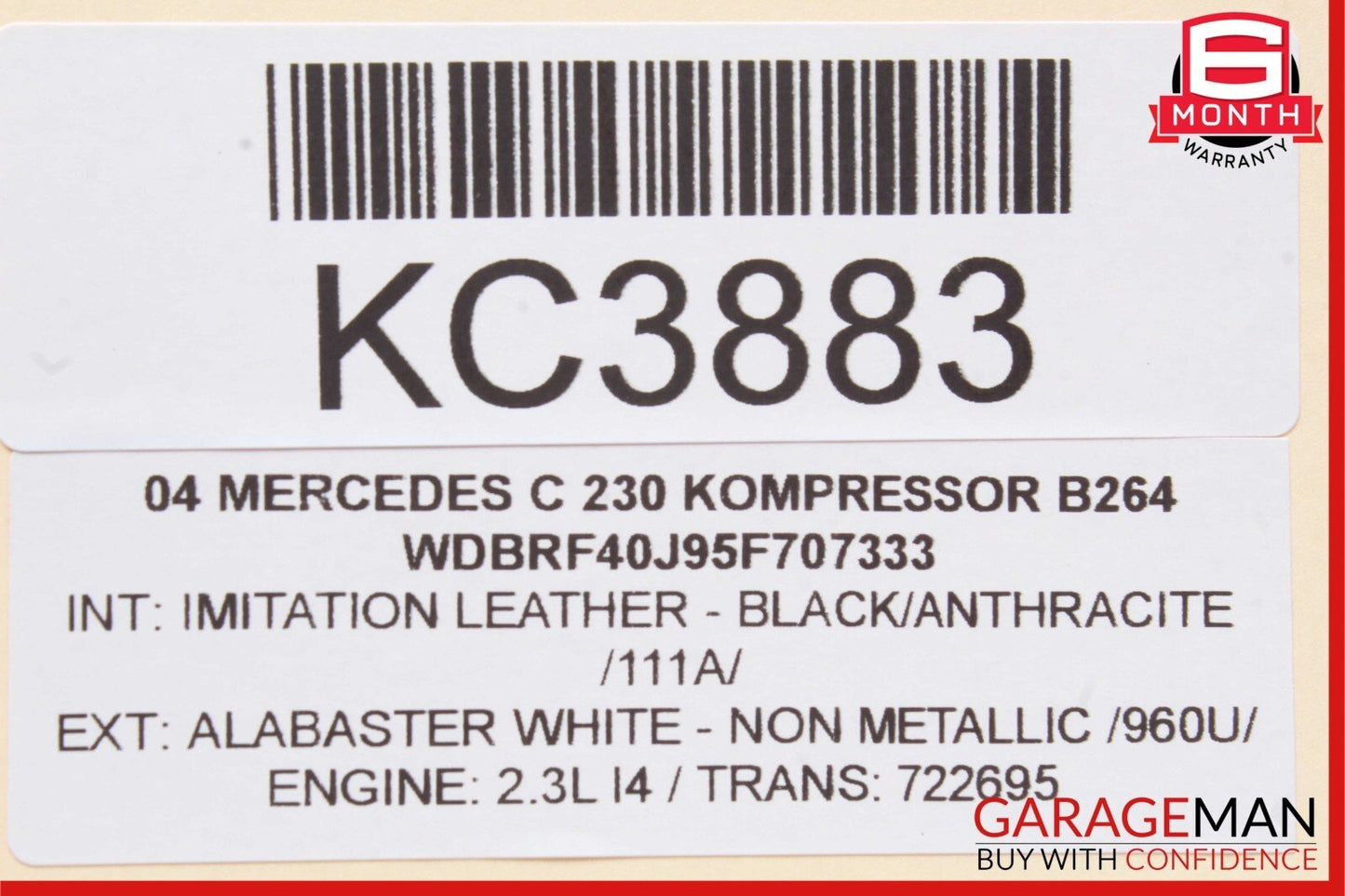 01-07 Mercedes W203 C230 C320 Rear Left Side Door Computer Control Module A95