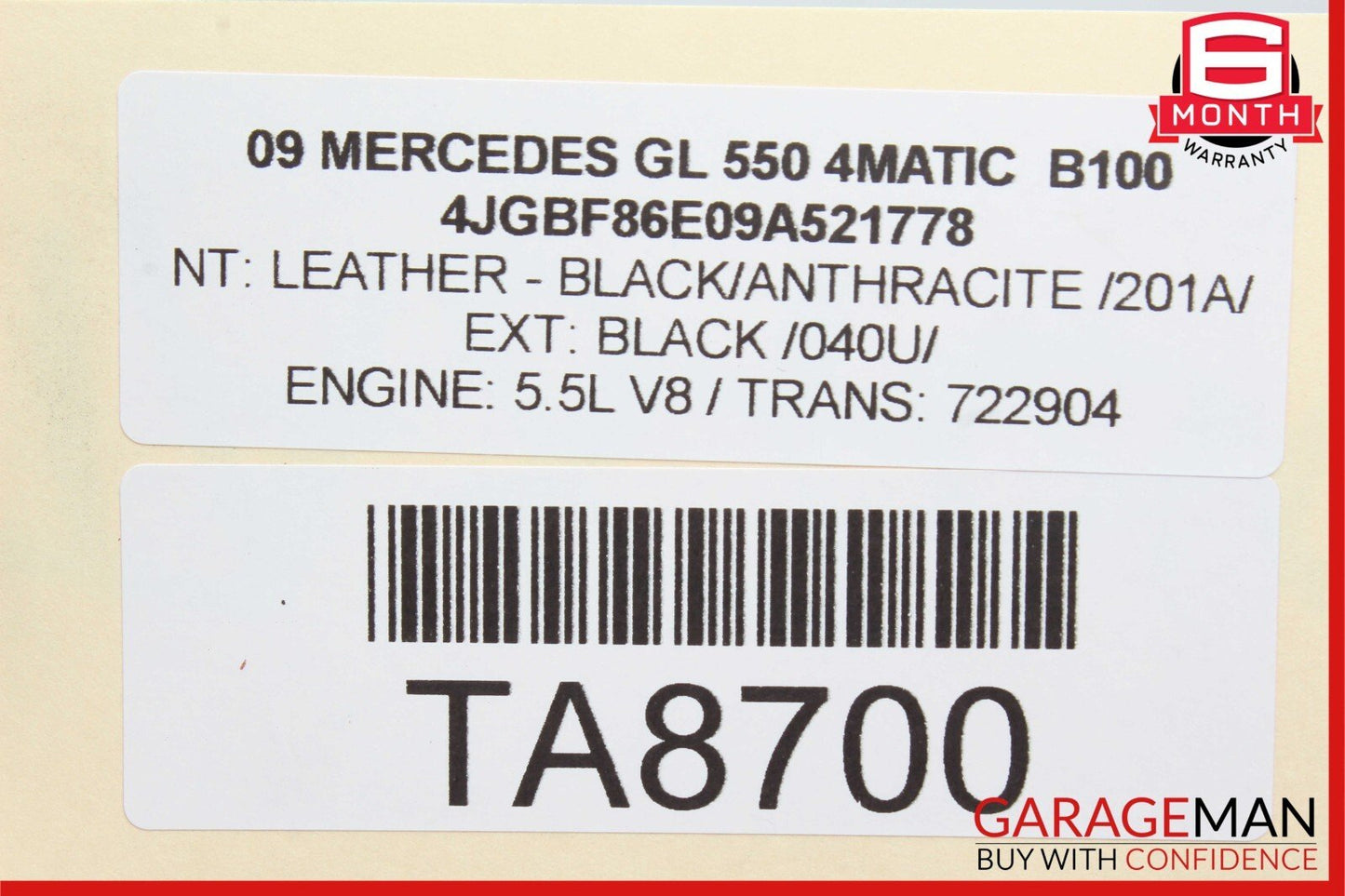 07-09 Mercedes X164 GL550 4MATIC Left Driver Side Taillight Tail Light Lamp OEM