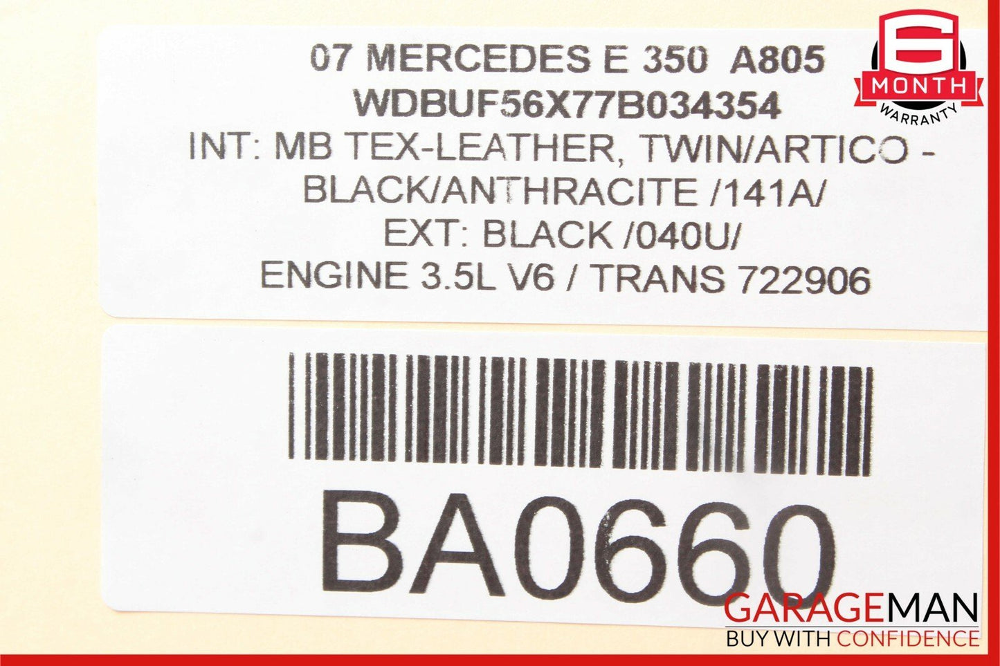 03-09 Mercedes W211 E320 E500 E63 AMG Rear Right Door Window Regulator Motor OEM