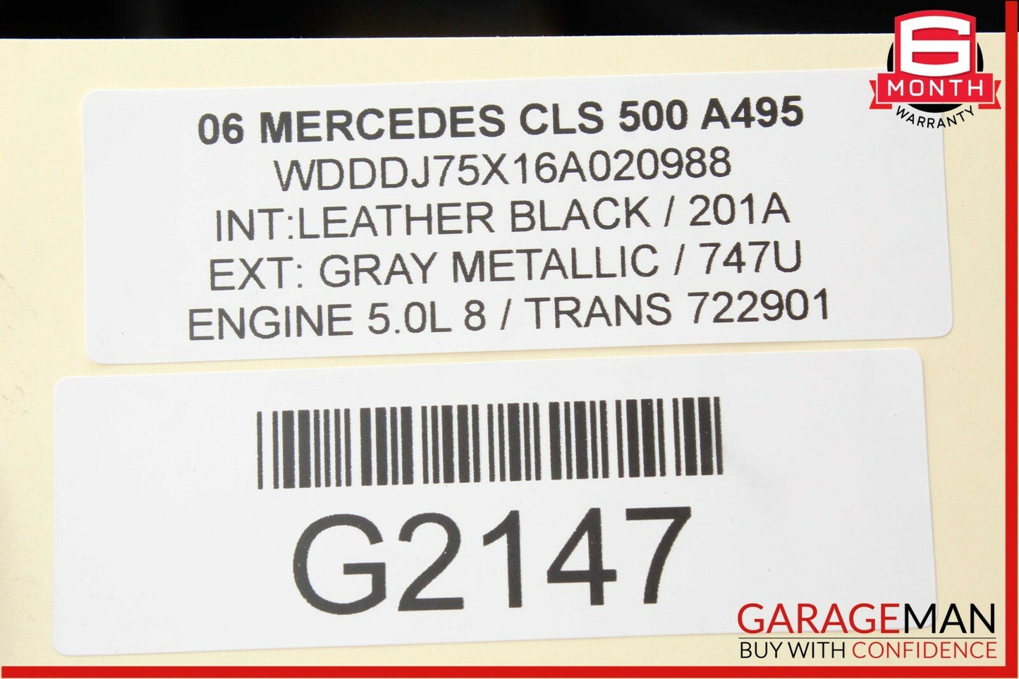 06-11 Mercedes W219 CLS500 Rear Right Side Keyless Go Exterior Door Handle Gray