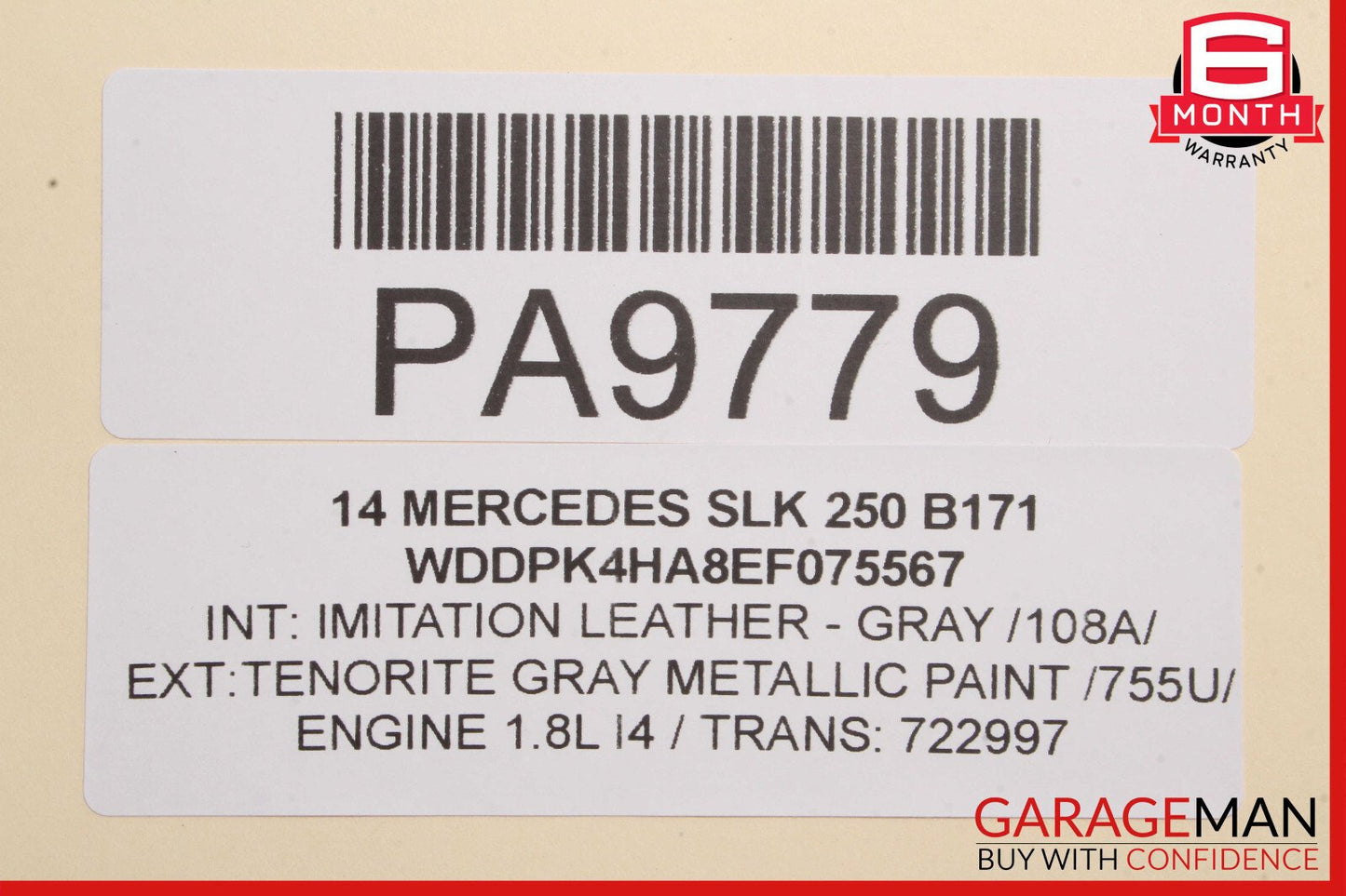 12-20 Mercedes R172 SLK250 SLK350 SLC300 Trunk Lid Panel Assembly OEM