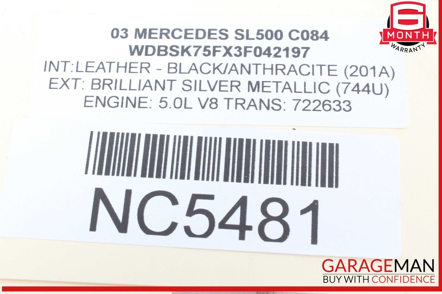 03-06 Mercedes R230 SL500 SL600 Front Right Passenger Side Fog Light Lamp OEM