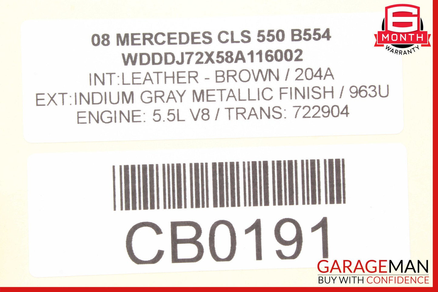 06-08 Mercedes W219 CLS500 CLS63 AMG Front Left Side Mirror Door Rear View