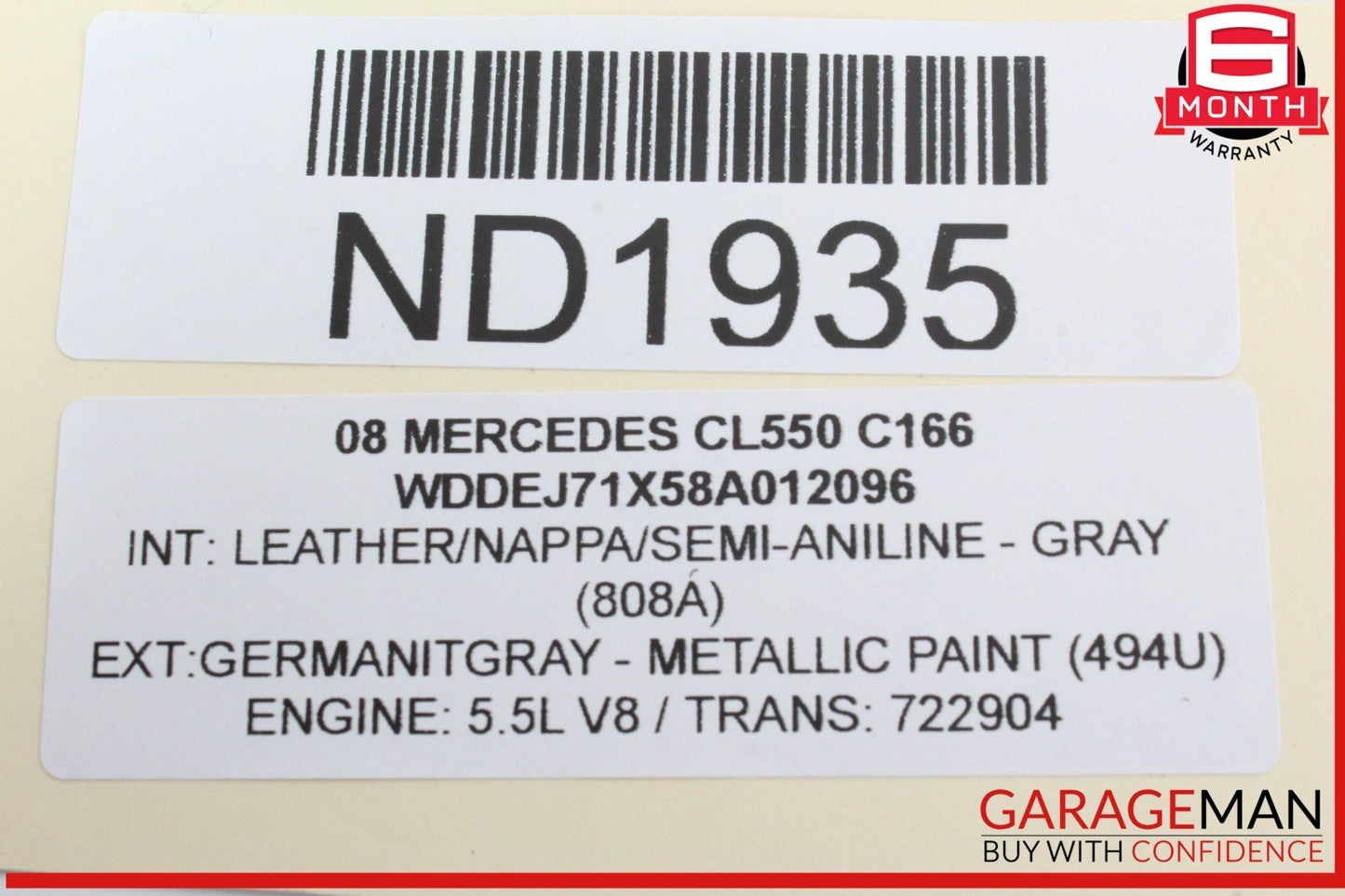 07-14 Mercedes W216 CL550 CL63 AMG Left Driver Side Door Control Module OEM