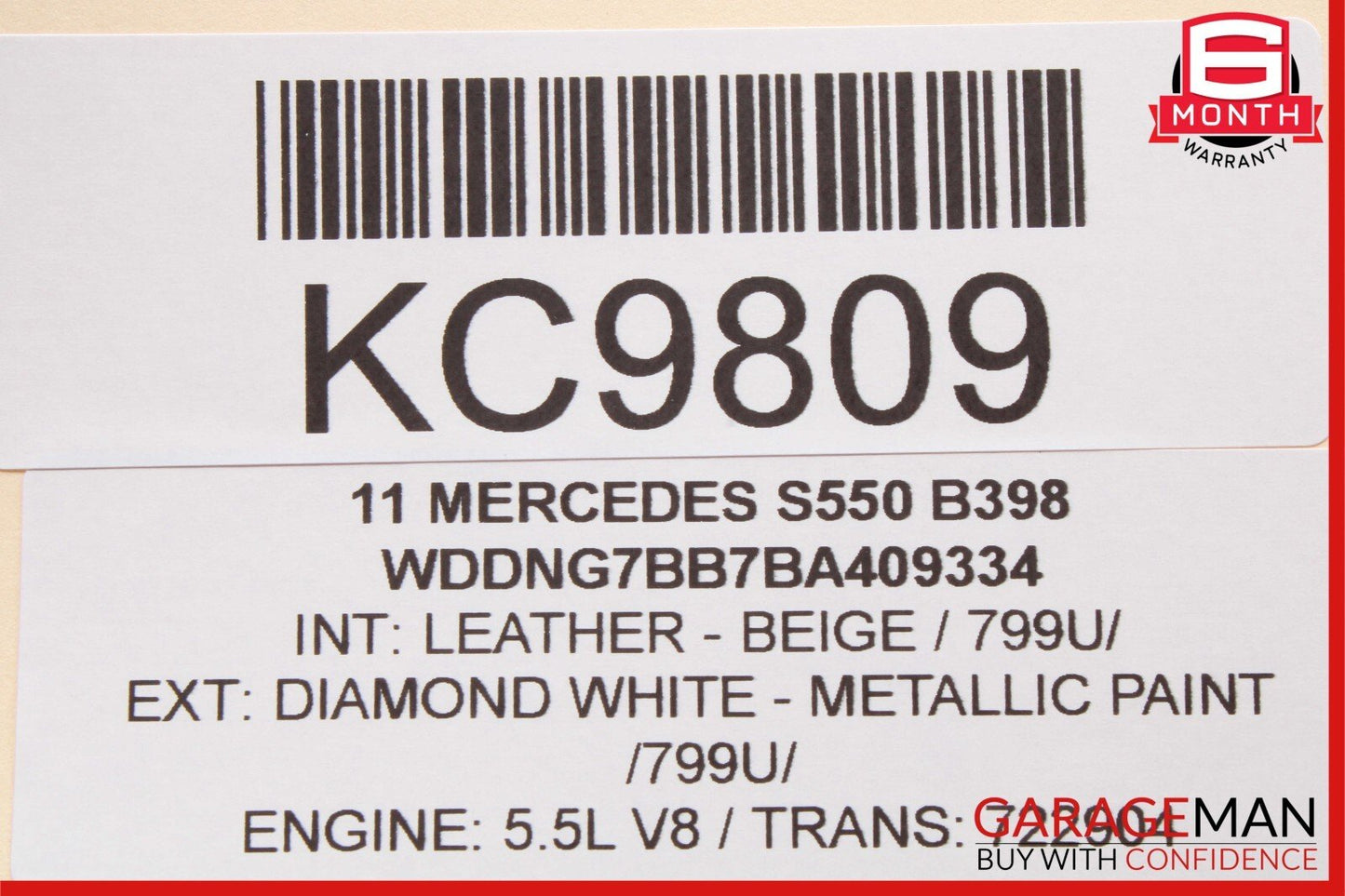 07-13 Mercedes W221 S550 S600 Front Right Exterior Door Handle Keyless Go OEM