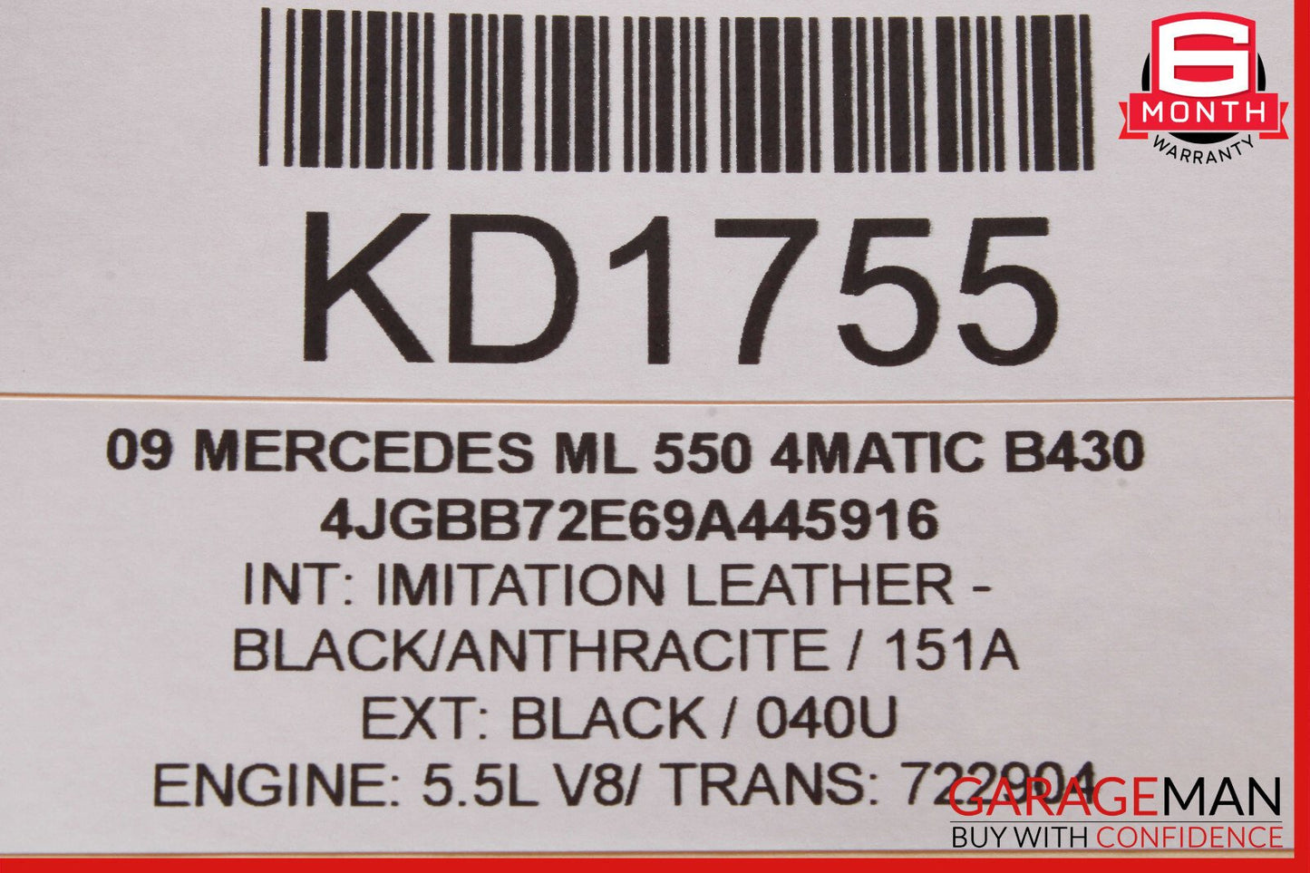 06-13 Mercedes W164 ML550 GL450 Front Right Passenger Side Door Control Module