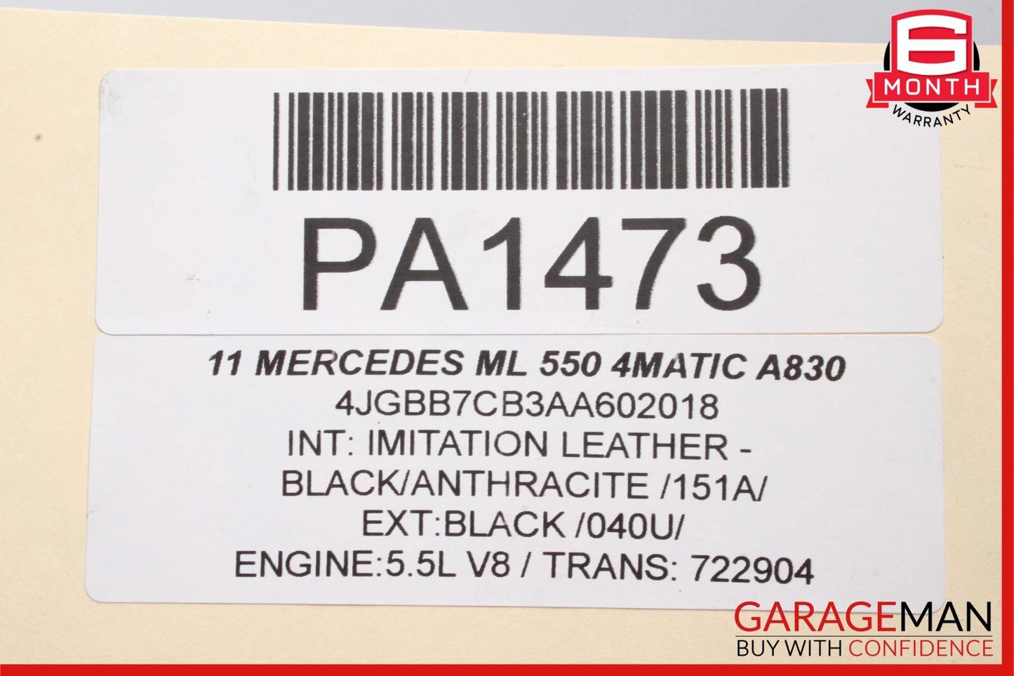 10-11 Mercedes X164 ML550 GL550 Auto Trans Automatic Transmission 722.904 170k