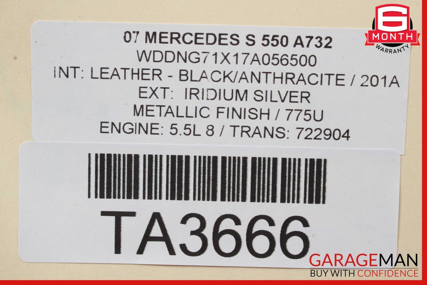 07-13 Mercedes W221 S550 S63 AMG Rear Trunk Lid Deck Shell Panel Cover Silver
