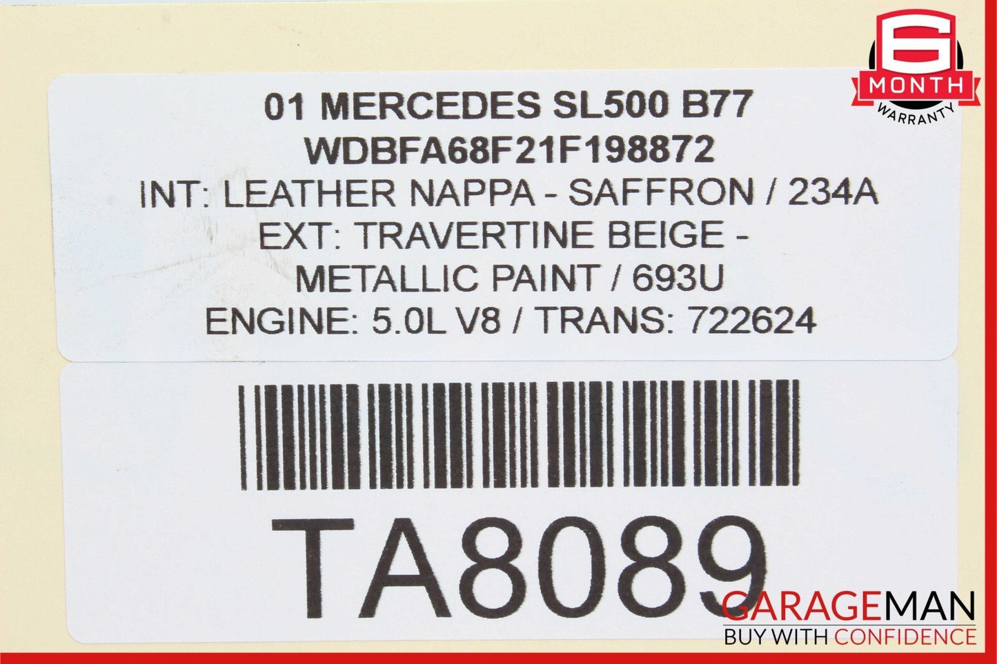 90-02 Mercedes R129 SL500 300SL SL600 Power Steering Rack Gear Linkage Assembly