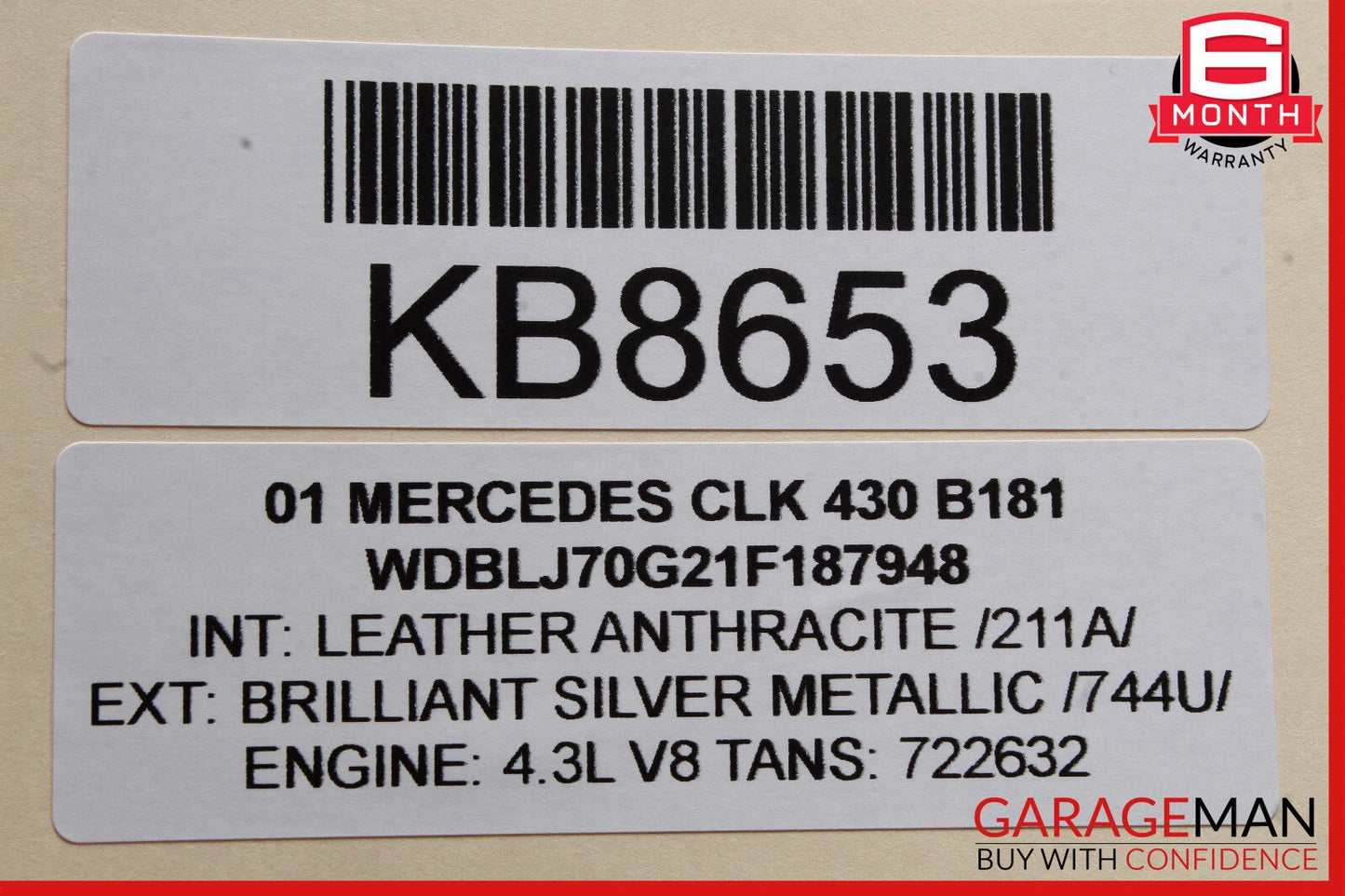99-03 Mercedes W208 CLK430 ASR ABS Control Module Unit 0255456132 OEM