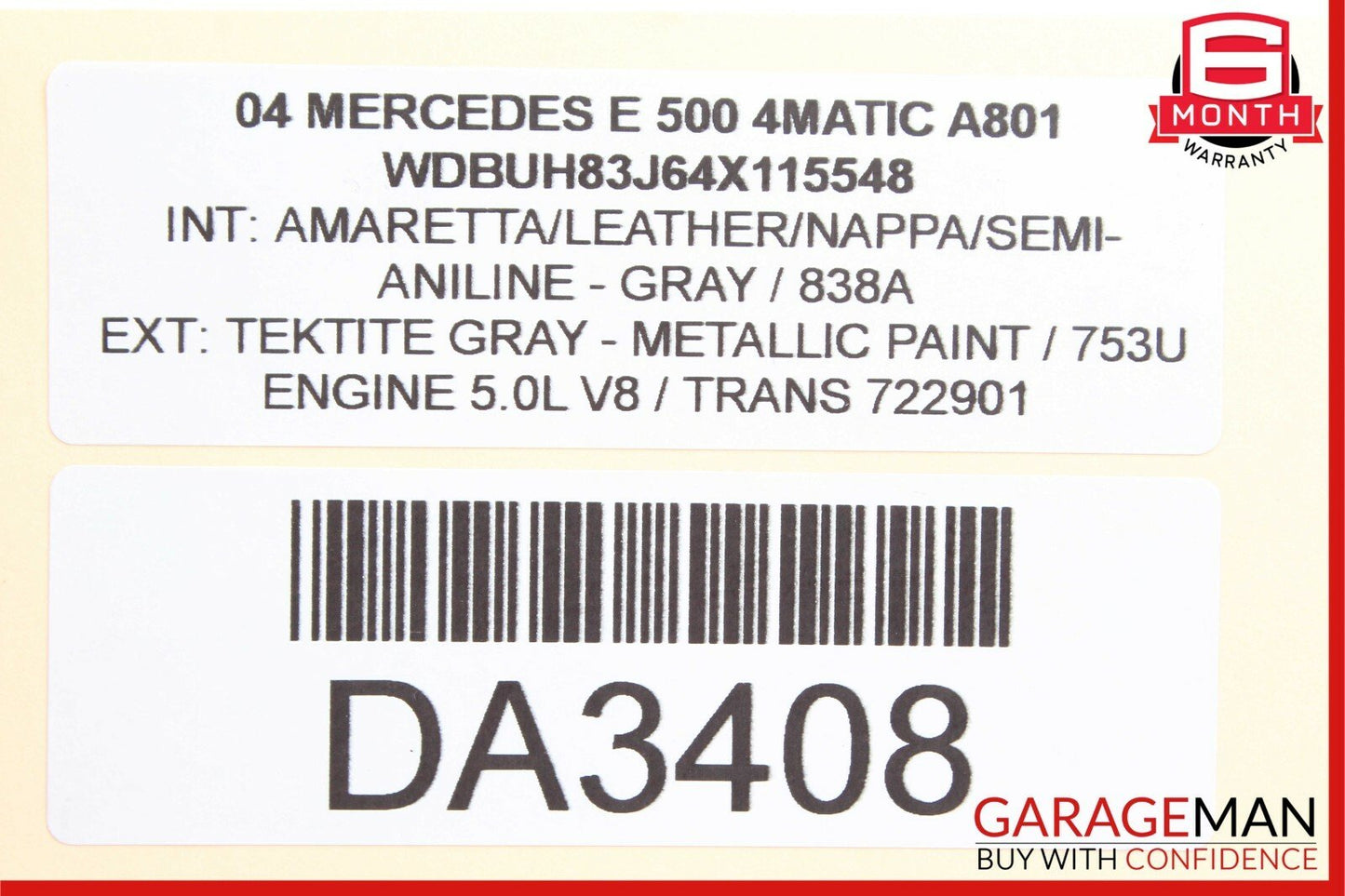 03-09 Mercedes W211 E350 E500 Rear Right Side Window Regulator Motor OEM