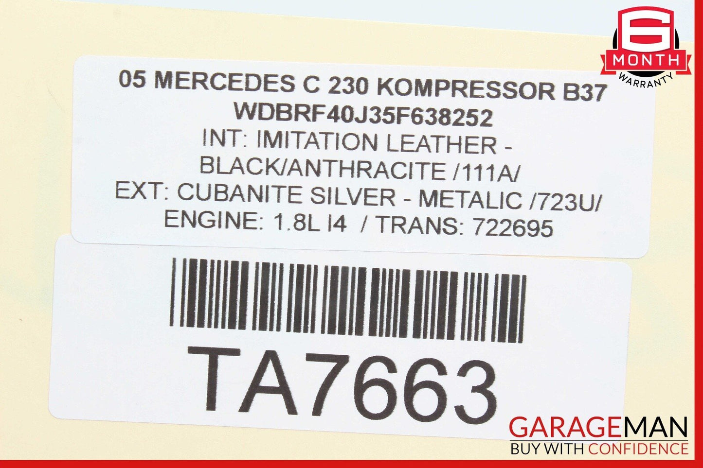 05-07 Mercedes W203 C230 C320 C350 Front Right Exterior Door Handle Silver OEM