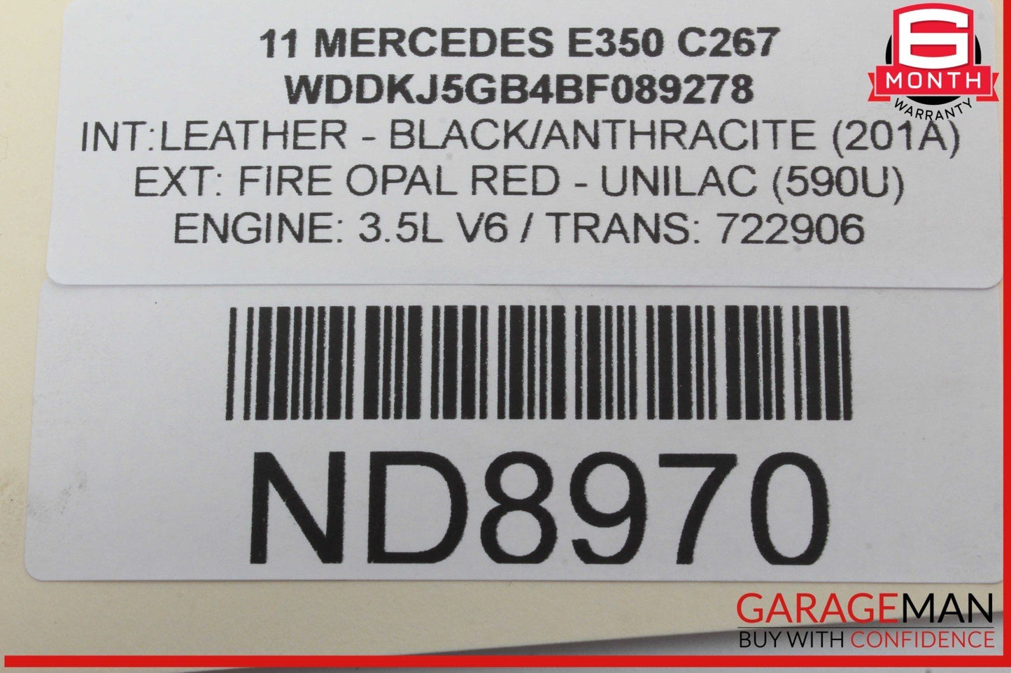 10-17 Mercedes W207 E350 E400 Rear Left Side Door Window Regulator Motor Unit