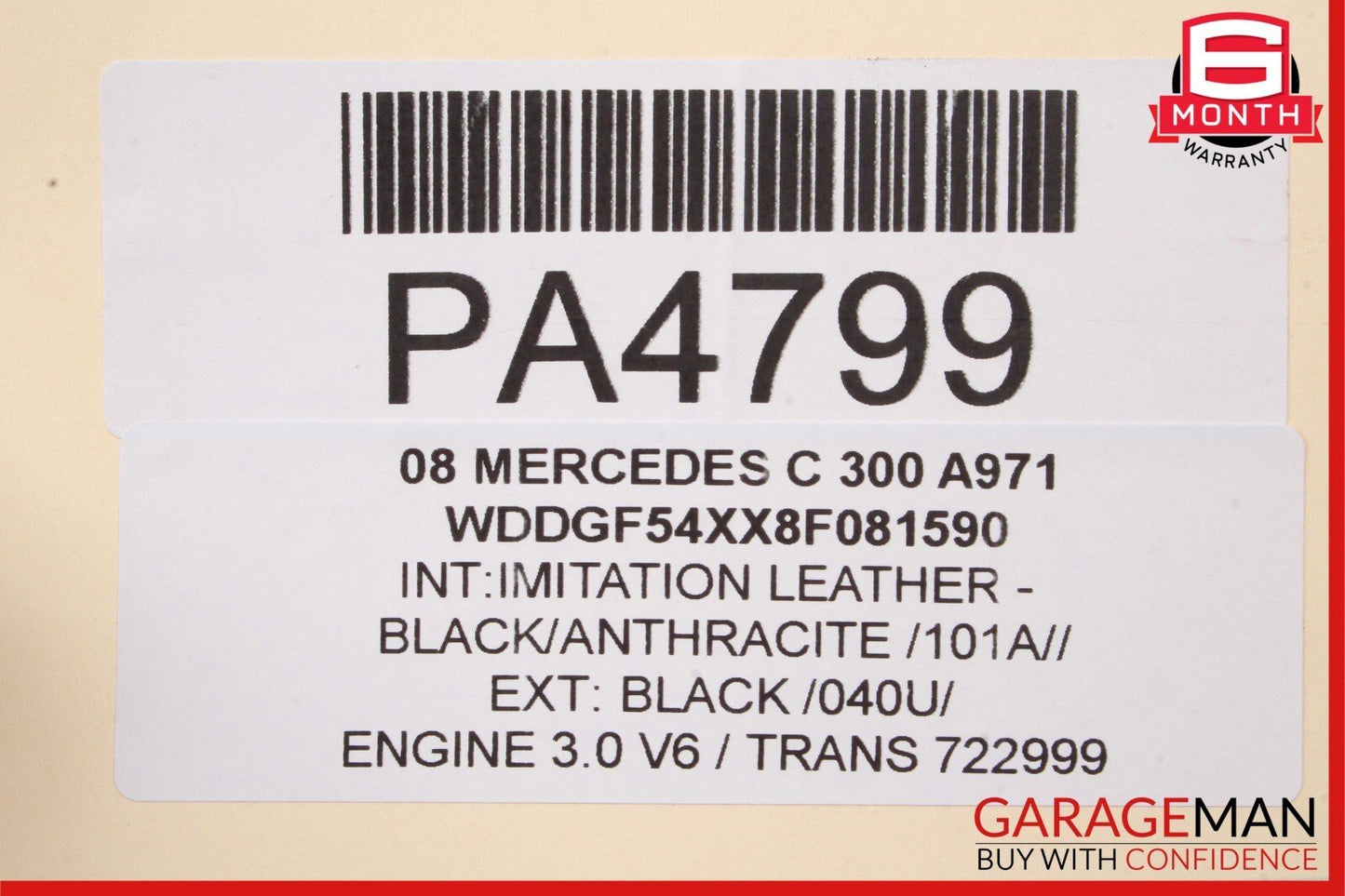 08-14 Mercedes W204 C300 Sedan AMG Sport Left Side Skirt Rocker Molding Panel