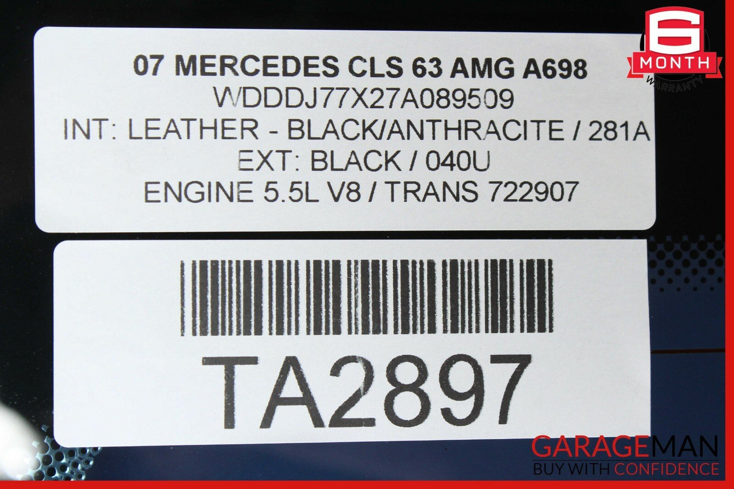 06-11 Mercedes W219 CLS63 AMG Rear Windshield Wind Shield Window Glass Tinted