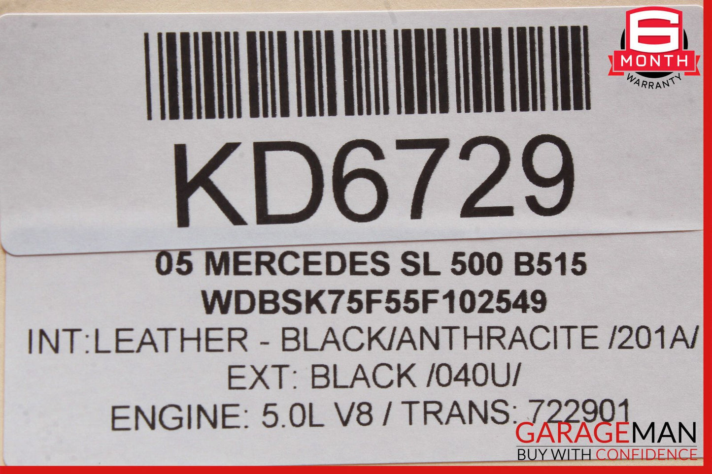 03-12 Mercedes R230 SL500 SL55 AMG Door Control Module Right Side OEM