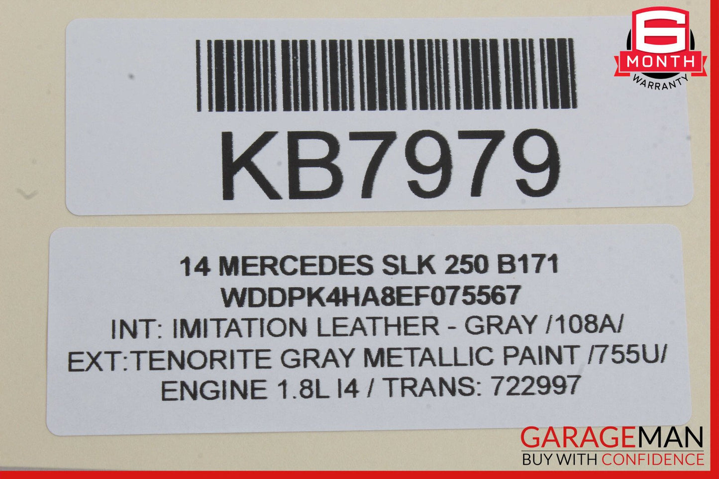 12-20 Mercedes R172 SLK250 SLC300 Door Airbag Right Passenger 1728602602 OEM