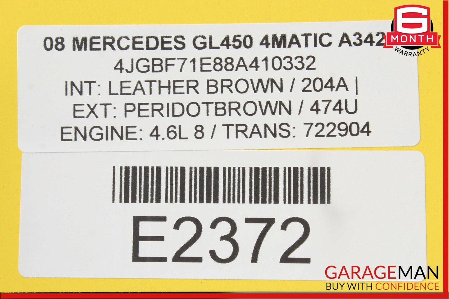 03-11 Mercedes X164 GL450 E350 Seat Control Module Front Right 2118704585 OEM