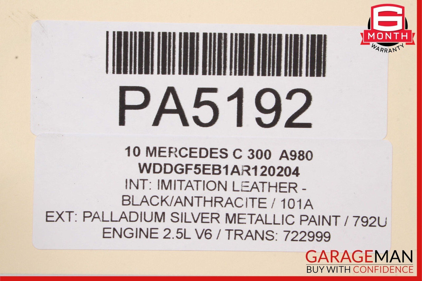08-14 Mercedes W204 C250 AMG Sport Sedan Right Side Rocker Skirt Panel Silver