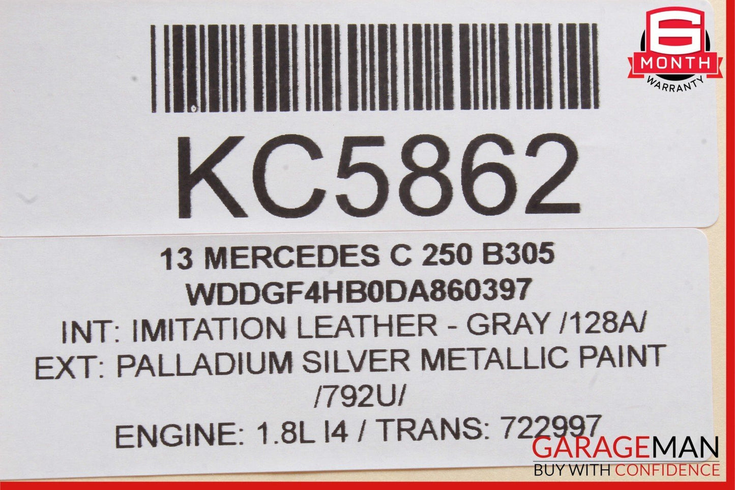 08-15 Mercedes C180 C250 GLK350 Front Left Side Seat Airbag Air Bag SRS Grey