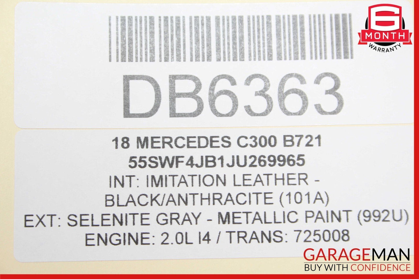 15-20 Mercedes W205 C300 C43 AMG Sedan Rear Right Side Interior Door Panel Cover