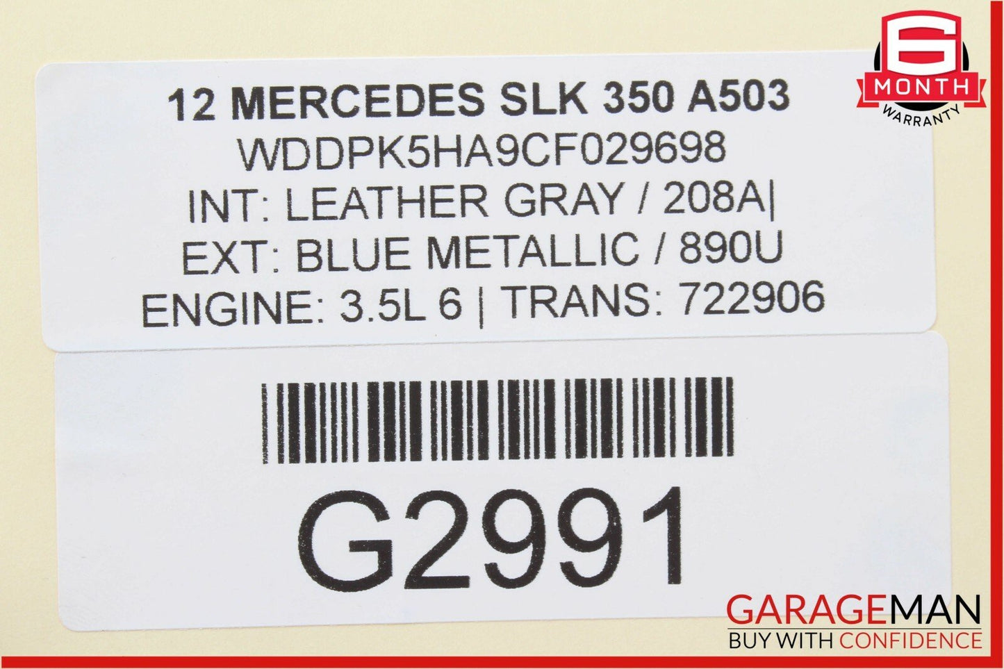 12-16 Mercedes R172 SLK300 SLK350 Front Right Side Door Window Regulator Motor