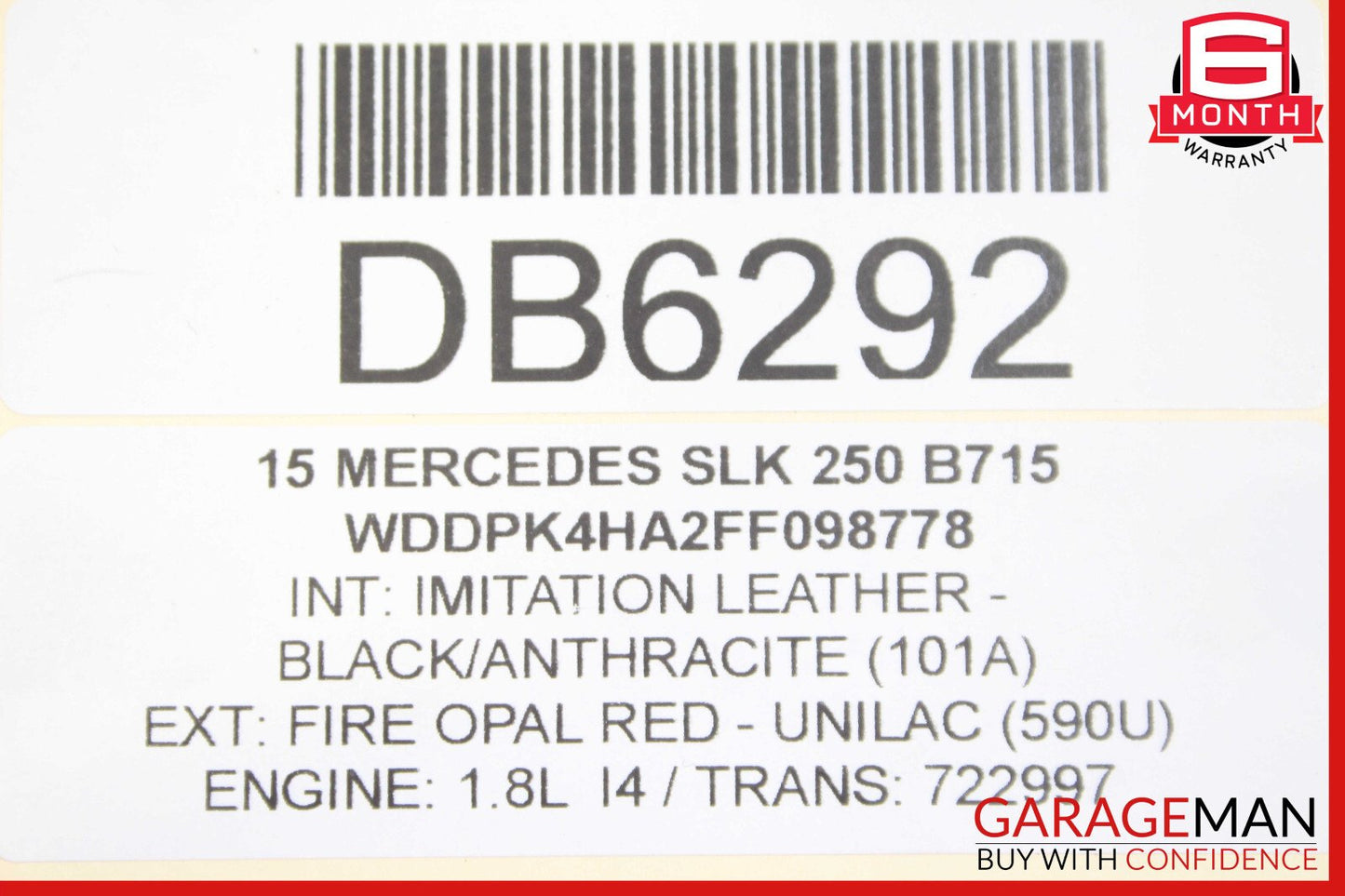 12-20 Mercedes R172 SLK350 SLC300 Rear Trunk Lid Deck Shell Panel OEM