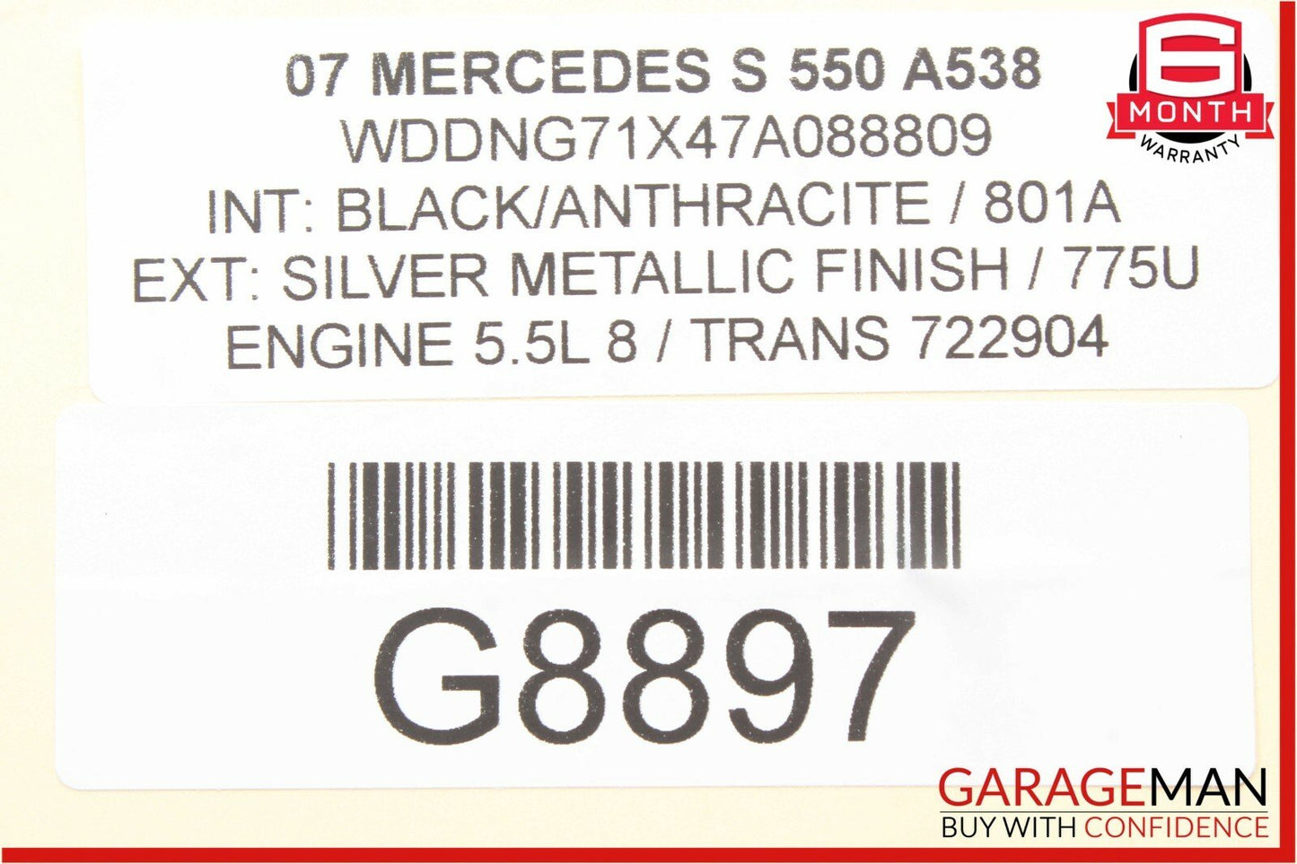 07-09 Mercedes W221 S550 S63 AMG Rear Door Computer Control Module Unit OEM