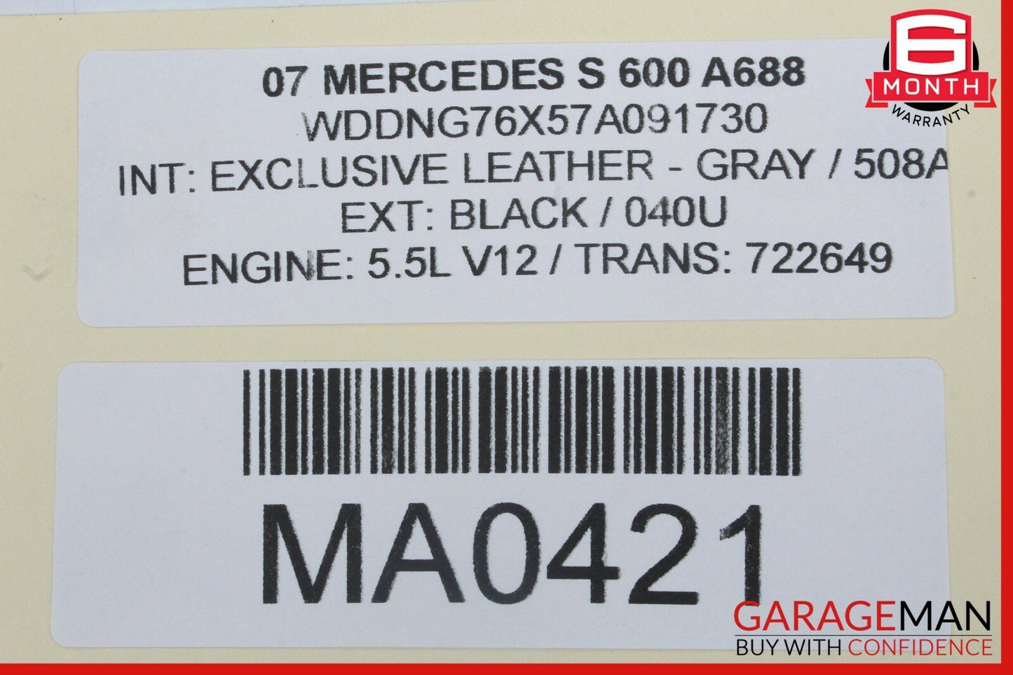 07-14 Mercedes W216 CL600 S600 Engine Cooling Radiator 2215002603 OEM