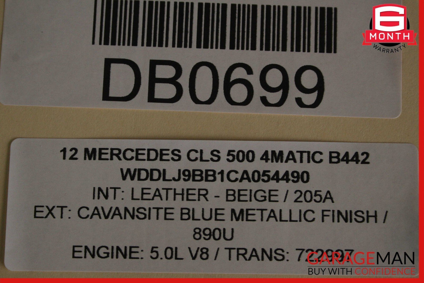 12-18 Mercedes W218 CLS400 CLS550 Rear Trunk Lid Deck Shell Panel Blue OEM