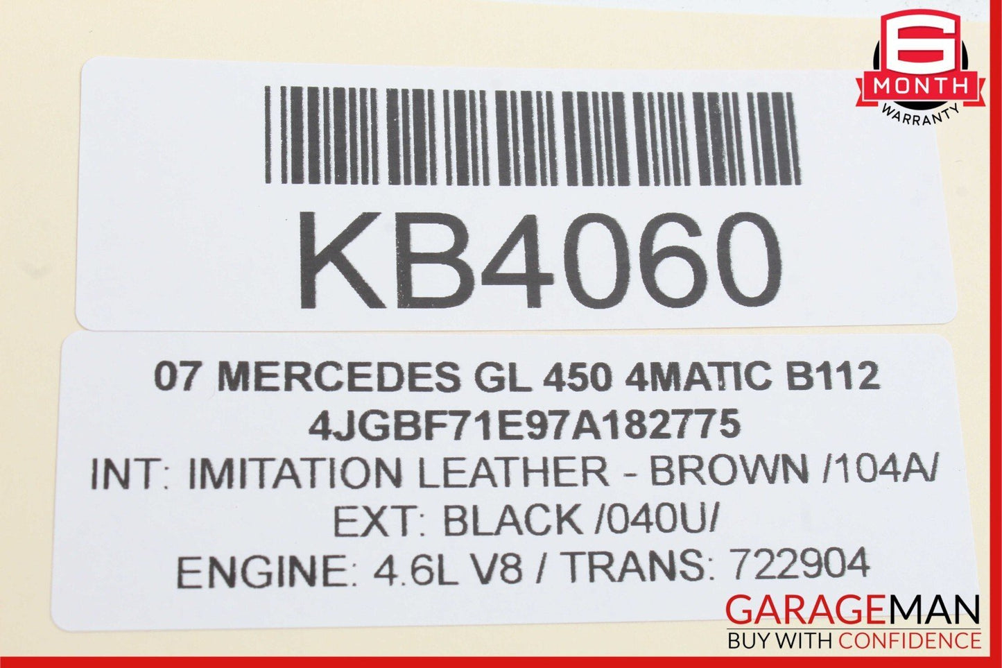07-08 Mercedes X164 GL450 4MATIC Front Left Side Mirror Door Rear View Black OEM