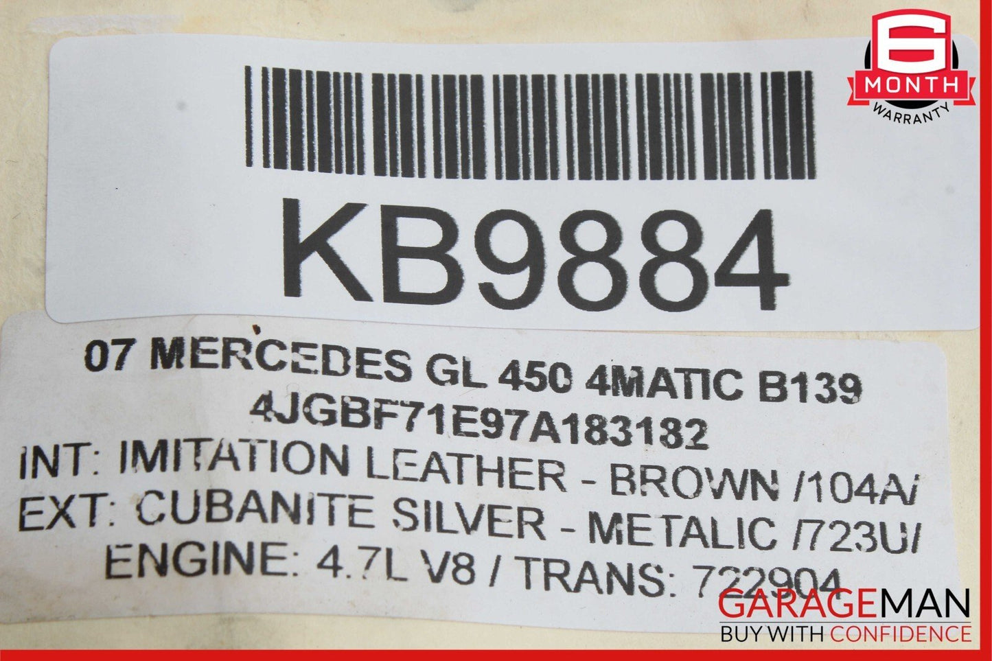 06-12 Mercedes X164 GL450 4MATIC Rear Left Quarter Window Regulator Motor OEM