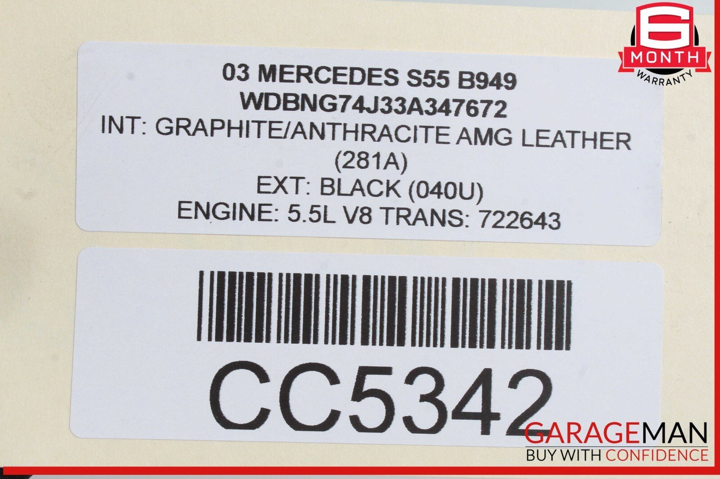 03-06 Mercedes W220 S55 CL55 AMG Rear Axle Carrier Differential Diff 2.65 OEM
