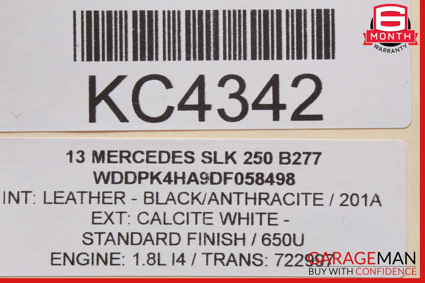 12-20 Mercedes R172 SLK250 SLC300 Left Driver Side Exterior Door Handle OEM