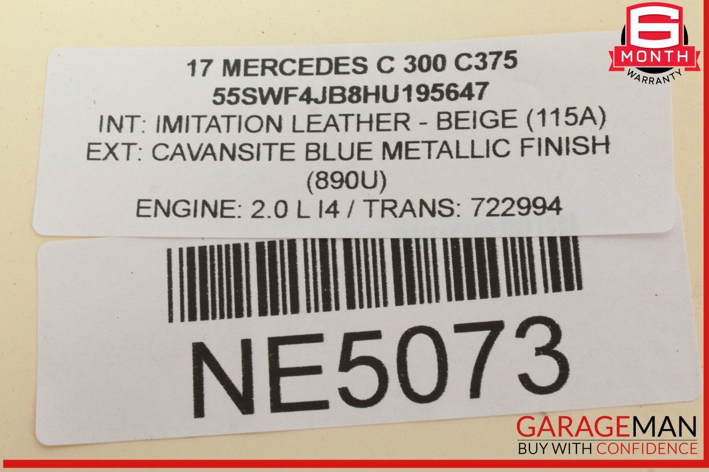 15-20 Mercedes W205 C300 Front Left Driver Side Exterior Door Handle Blue OEM