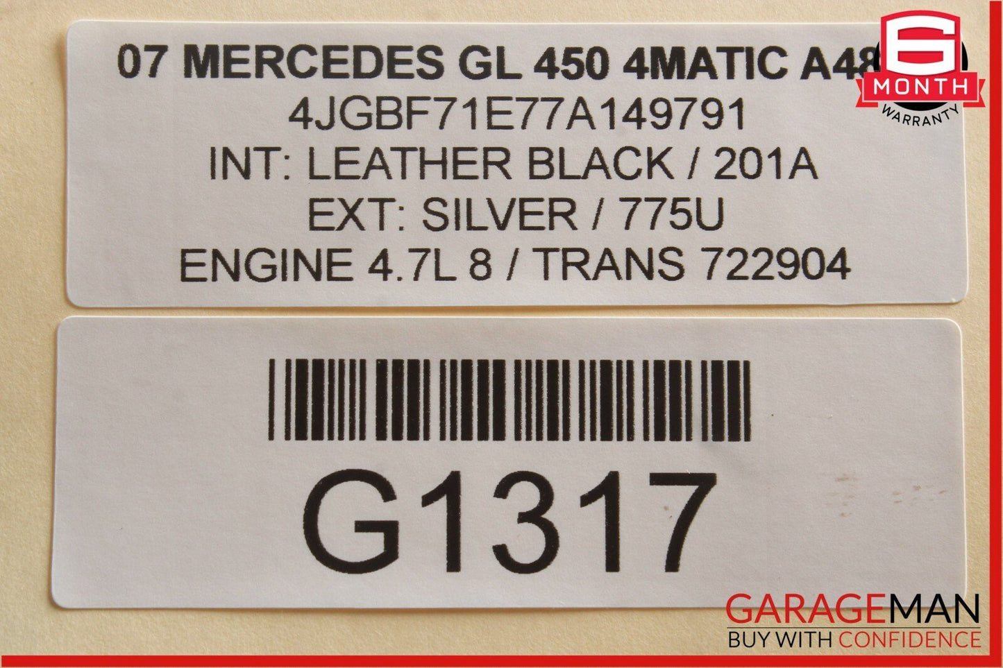 06-12 Mercedes X164 GL450 Rear A/C Heater Climate Control Blower Motor Assembly