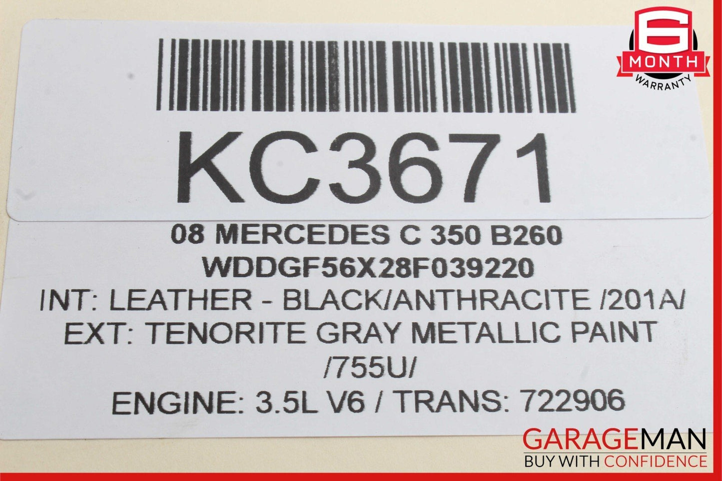 08-11 Mercedes W204 C350 C250 C63 AMG Front Left Side Exterior Door Handle OEM