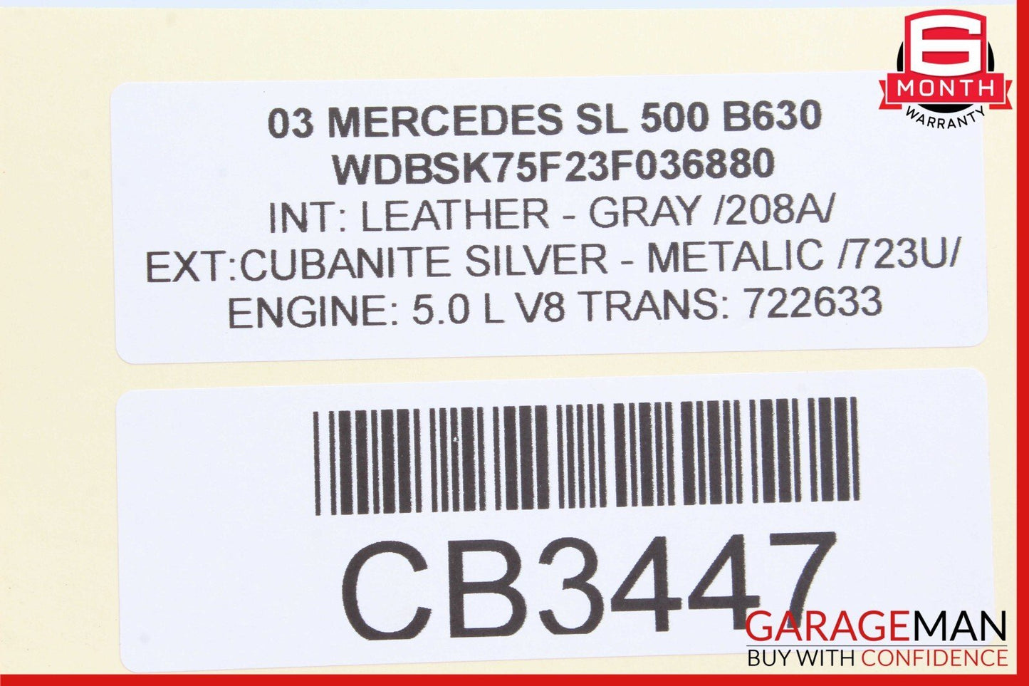 03-12 Mercedes R230 SL500 Rear Right or Left Side Suspension Upper Control Arm