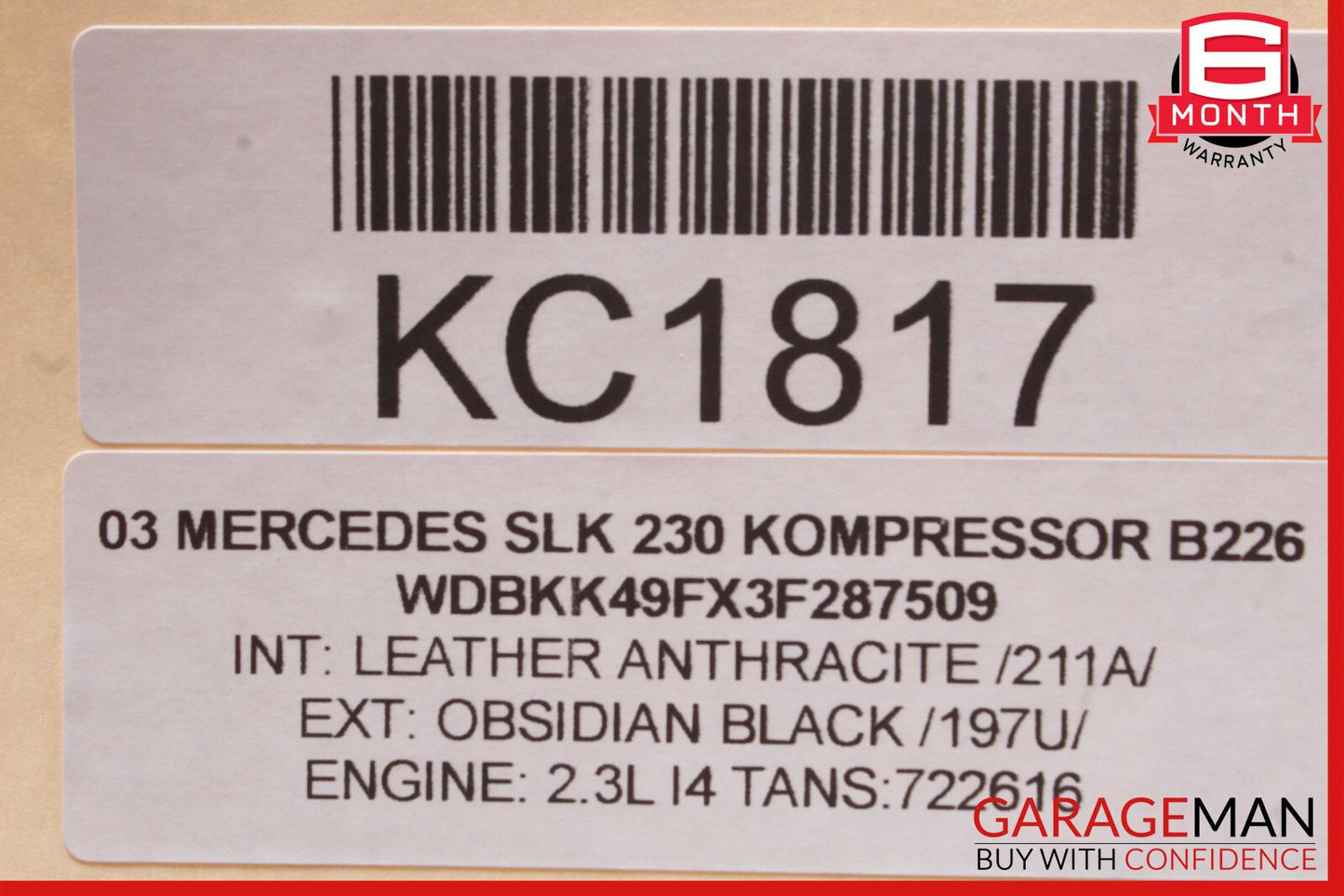 01-04 Mercedes R170 SLK230 Front Column Cruise Control Switch Lever OEM