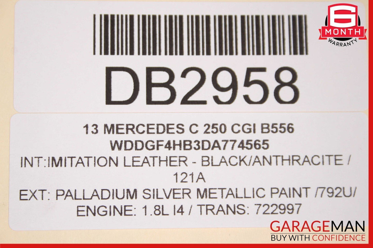 08-14 Mercedes W204 C300 Sedan Front Right Side Complete Exterior Door Shell OEM