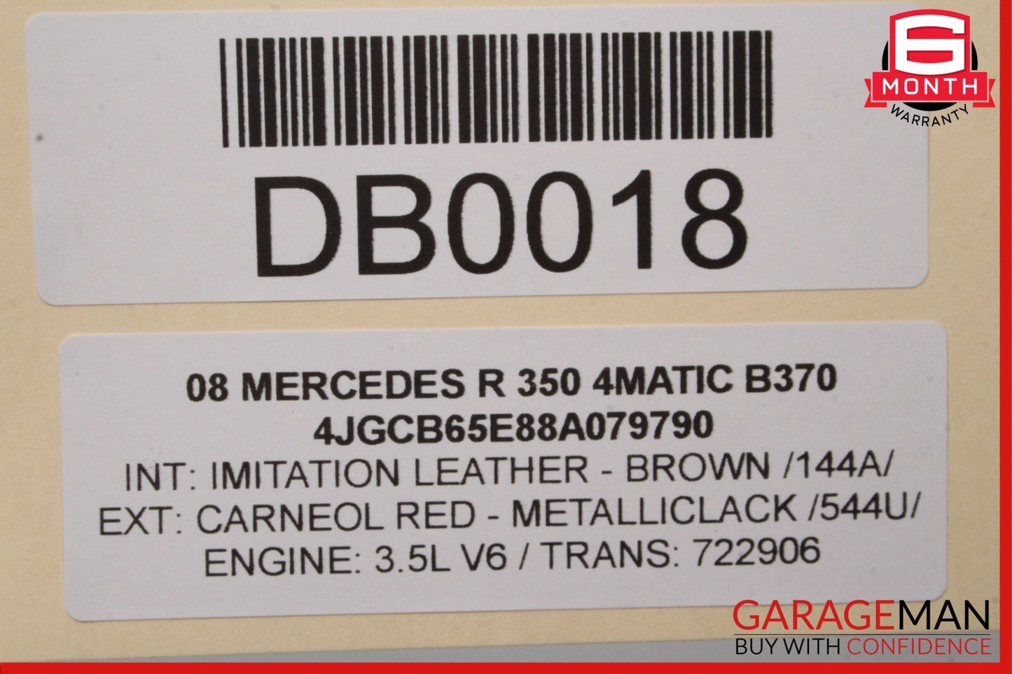 06-13 Mercedes W251 R350 R500 Left Driver Side Rocker Skirt Molding Panel Red