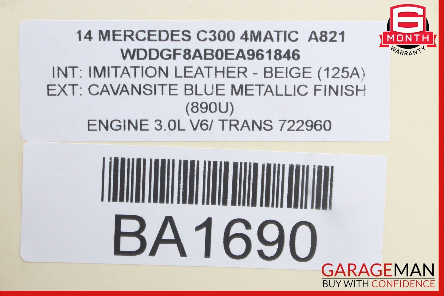 08-14 Mercedes W204 C300 Rear Left Driver Side Door Window Regulator Motor OEM