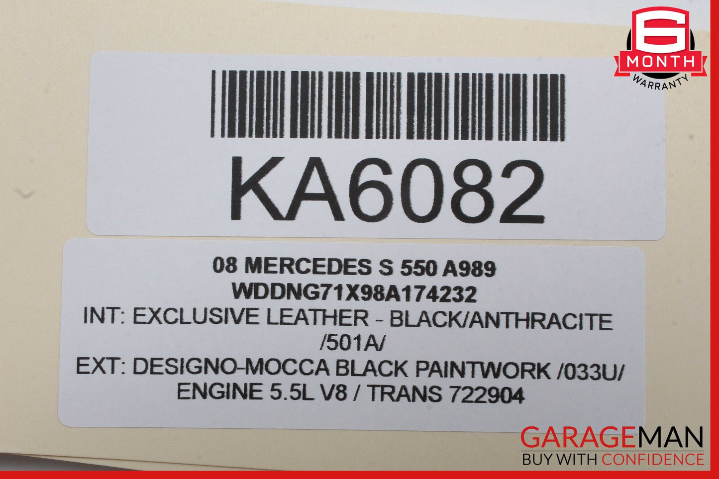 07-13 Mercedes W221 S550 Rear Left Driver Side Quarter Upper C Pillar Suede OEM