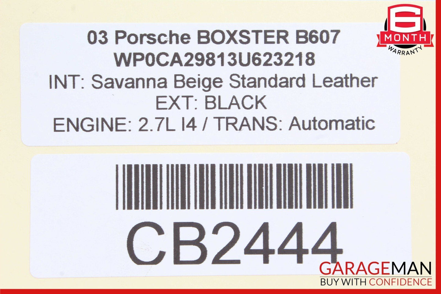 03-04 Porsche Boxster 986 2.7L Rear Right / Left Driveshaft CV Drive Axle Shaft