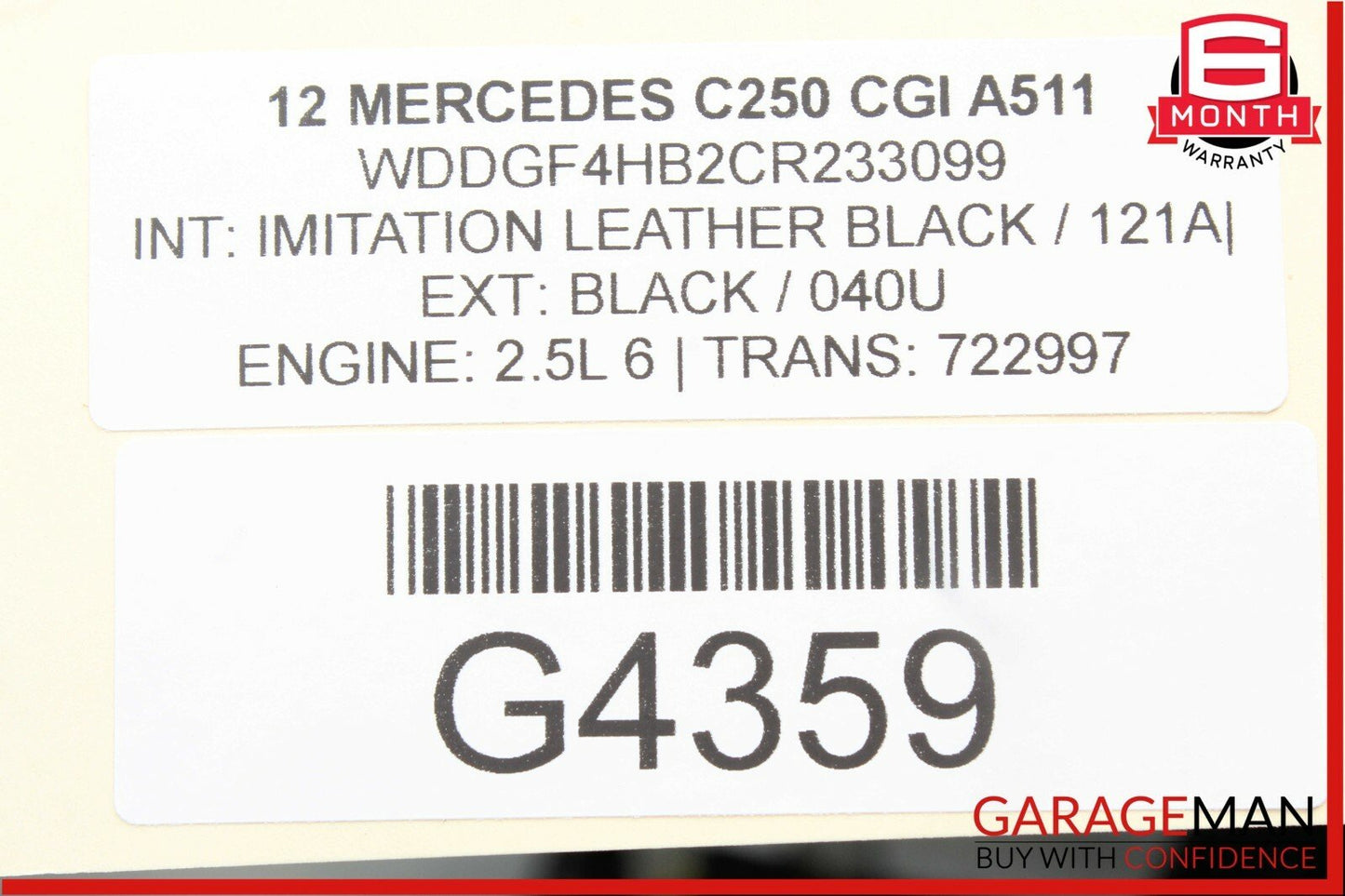 08-14 Mercedes W204 C250 Rear Left Driver Side Door Control Module Unit OEM