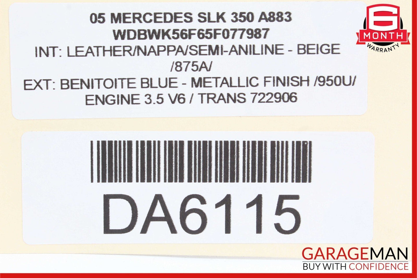 05-11 Mercedes R171 SLK350 Front Right Passenger Exterior Door Handle Blue OEM