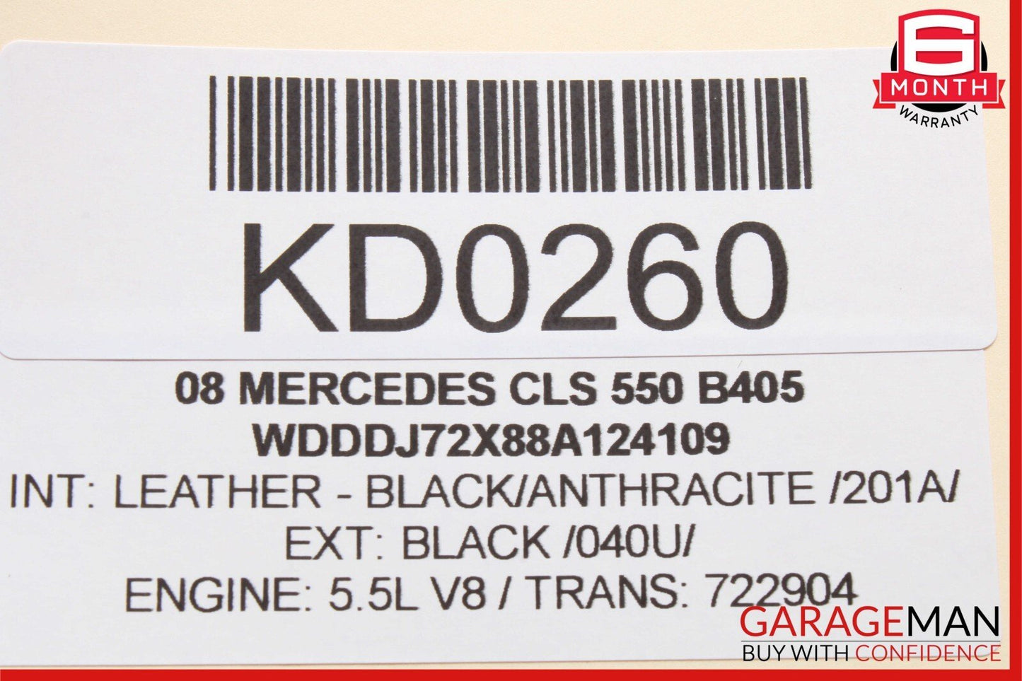 07-11 Mercedes W219 CLS550 Rear Center Console Armrest Lighter Compartment Tray