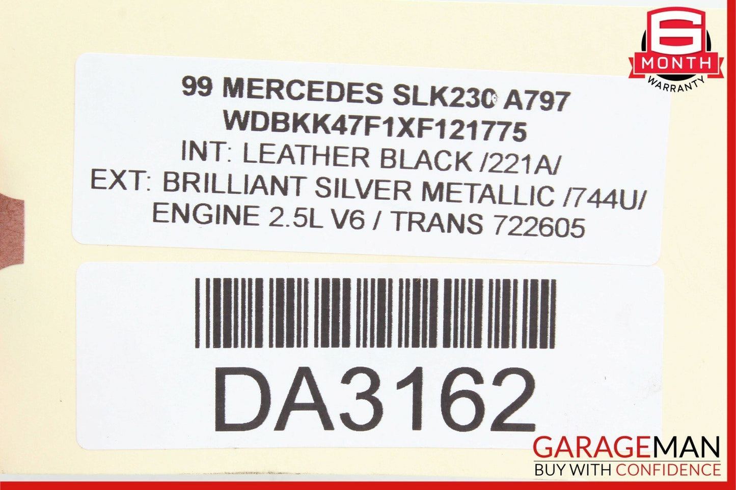 97-04 Mercedes R170 SLK230 SLK320 Front Right Side Sunvisor Sun Visor Sunshade