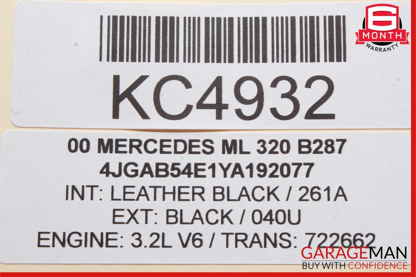 98-05 Mercedes W163 ML320 Rear Left Driver Side Door Window Regulator Motor Unit