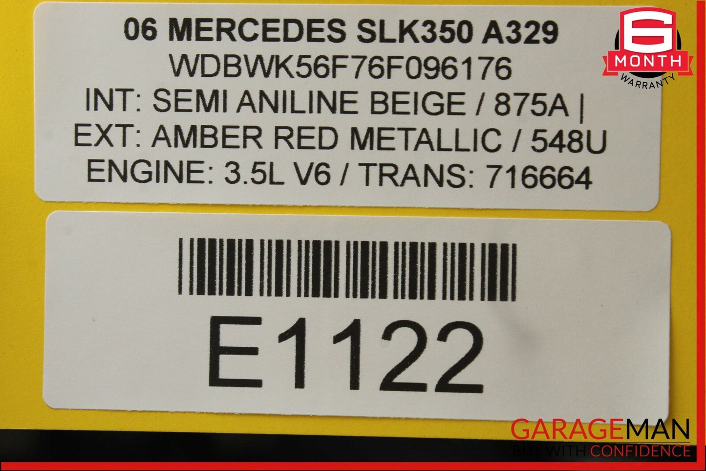 06-12 Mercedes R171 SLK350 GL350 R550 Radio Stereo 6 Disk CD Changer Player OEM